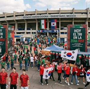 Miles de fanáticos se preparan para celebrar el futbol internacional en el Estadio Corregidora en la Zona Fest, donde la pasión mundialista se vive en familia.