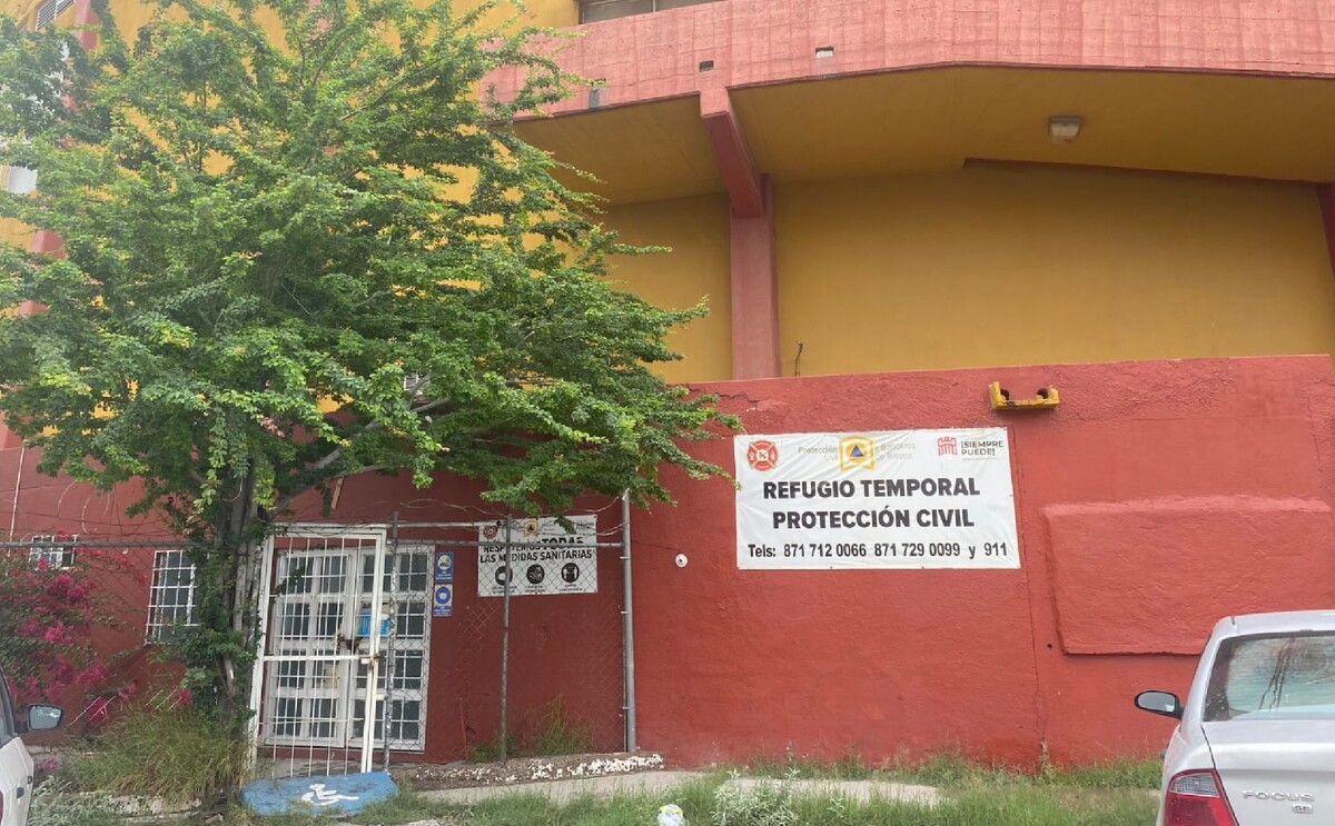 Refugio de Protección Civil de Torreón donde se refugió a una adulta mayor extraviada.