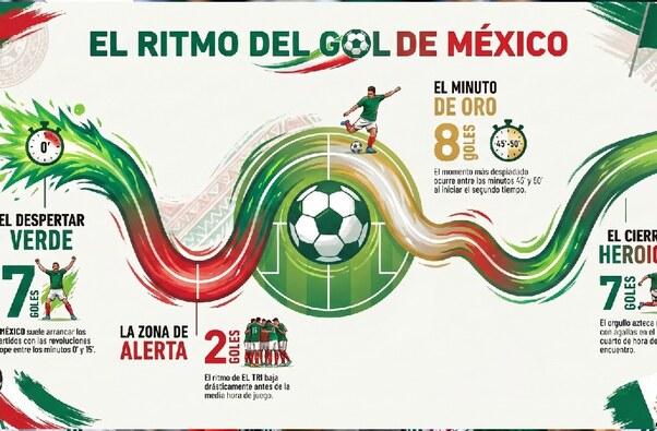 Anotaciones por minutos de la Selección Mexicana en Copas del Mundo.