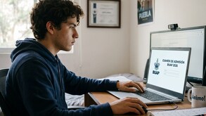 Aspirante realizando examen de admisión de la BUAP 2026 en su cuarto
