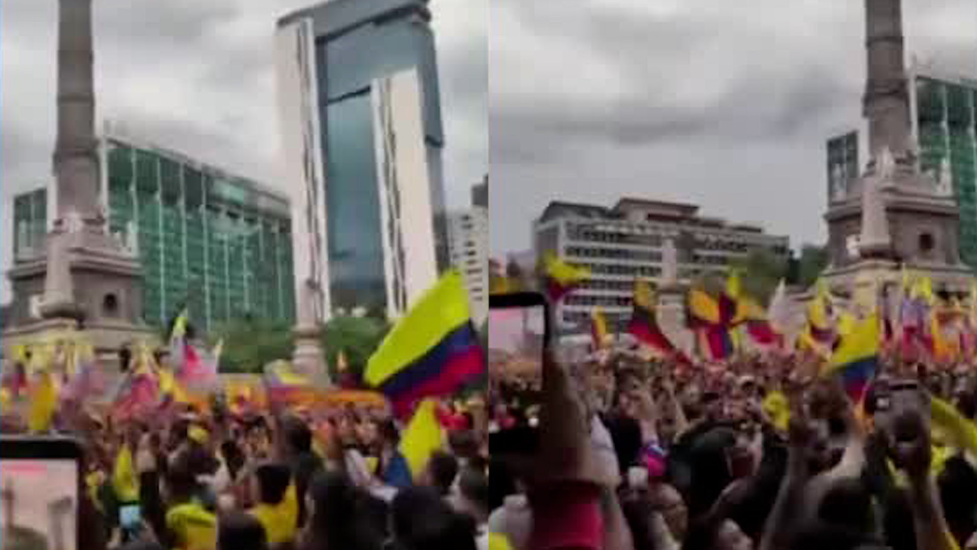 Mil colombianos cerraron Reforma y el Ángel de la Independencia para festejar su victoria 3-1 en el Mundial, demostrando hermandad entre países.
