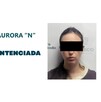 Ficha de sentencia de la Fiscalía de Jalisco de Aurora 'N' con una fotografía de la mujer con los ojos censurados con un recuadro negro