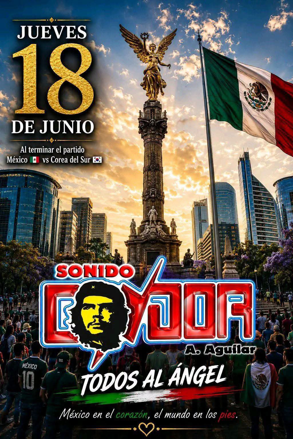 Cartel del Sonido Cóndor en el Ángel de la Independencia