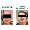 Ficha de imputación de la Fiscalía de Jalisco con las fotos de los oficiales Octavio 'N' y Víctor Alejandro 'N' con los ojos censurados por un recuadro negro