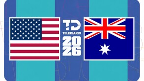 Imagen promocional de partido del Mundial 2026 con las banderas de Estados Unidos y Australia