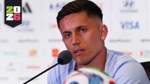 Brian Rodríguez hablando en conferencia de prensa previo al partido Uruguay vs Cabo Verde en el Mundial 2026.