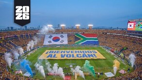 Imagen del Estadio Universitario sobre el entrenamiento de Corea del Sur y Sudáfrica.