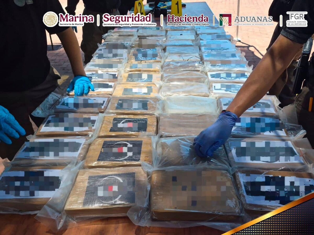 La Secretaría de Marina incautó 270 kilogramos de cocaína ocultos en un contenedor en el puerto de Manzanillo. También hallaron a dos migrantes a bordo.