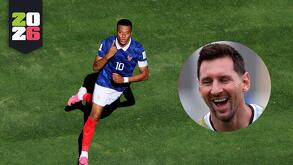 Kylian Mbappé festejando uno de los dos goles que marcó ante Senegal en el debut de Francia en el Mundial 2026.