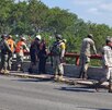 Operativo de búsqueda de menor arrastrado por corriente.