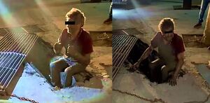 Hombre es rescatado de alcantarilla en Apodaca