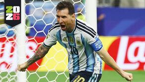 Messi festejando un gol de Argentina en el Mundial 2026 enfrentando a Austria en Fase de Grupos.