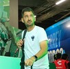 Nicolás Sánchez en el tunel de un estadio de la Liga MX.
