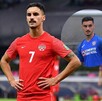 Stephen Eustáquio portando los colores de la Selección de Canadá.