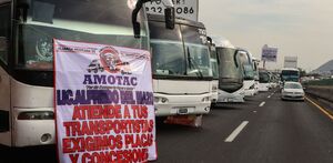 Marcha y bloqueos transportistas en CdMx y Edomex