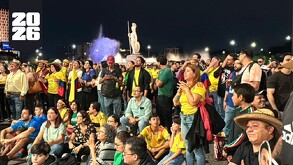 Afición de Colombia acude a la Glorieta Minerva