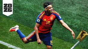 Lamine Yamal festejando su primer gol en el Mundial 2026.
