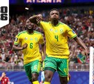 Jugador de la Selección de Sudáfrica celebrando un gol en el Mundial 2026.