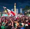 Monumento a Juárez en Puebla, punto en el que aficionados celebran victorias de futbol.