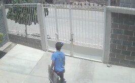 Sujeto robando una pantalla de una vivienda en la colonia Fuentes del Sur de Torreón.