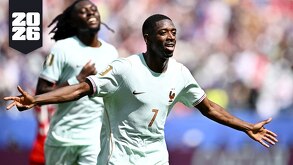 Ousmane Dembelé festejando uno de sus tres goles con Francia ante Noruega en Fase de grupos en el Mundial 2026.