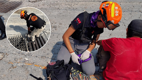 Hombre de 60 años rescatado tras permanecer atrapado 2 días en drenaje pluvial