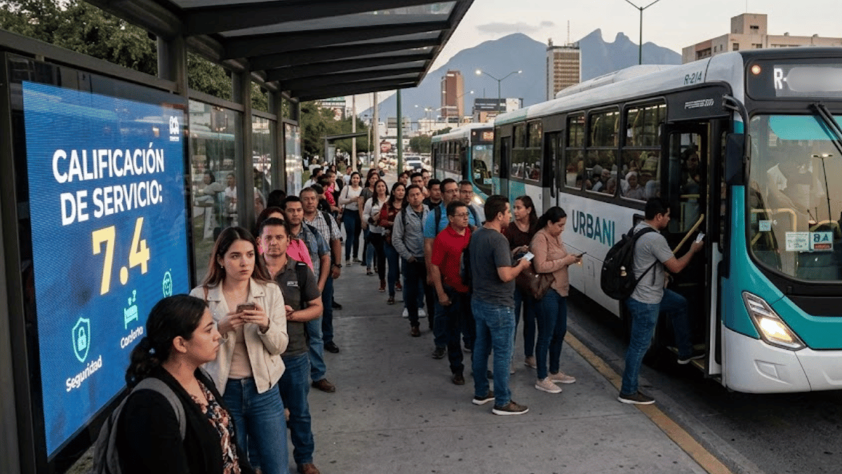 El IMA calificó con 7.4 el transporte público en Nuevo León mediante una encuesta, pero usuarios critican que se omitió evaluar la falta de unidades.