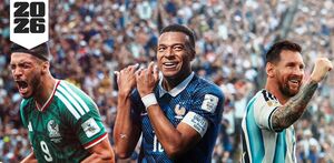 Raúl Jiménez, Kylian Mbappé y Lionel Messi festejando goles en el Mundial 2026.