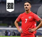 Stephen Eustáquio portando los colores de la Selección de Canadá.
