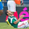 Luis Montes cuando sufrió la lesión ante Ecuador en un partido amistoso.