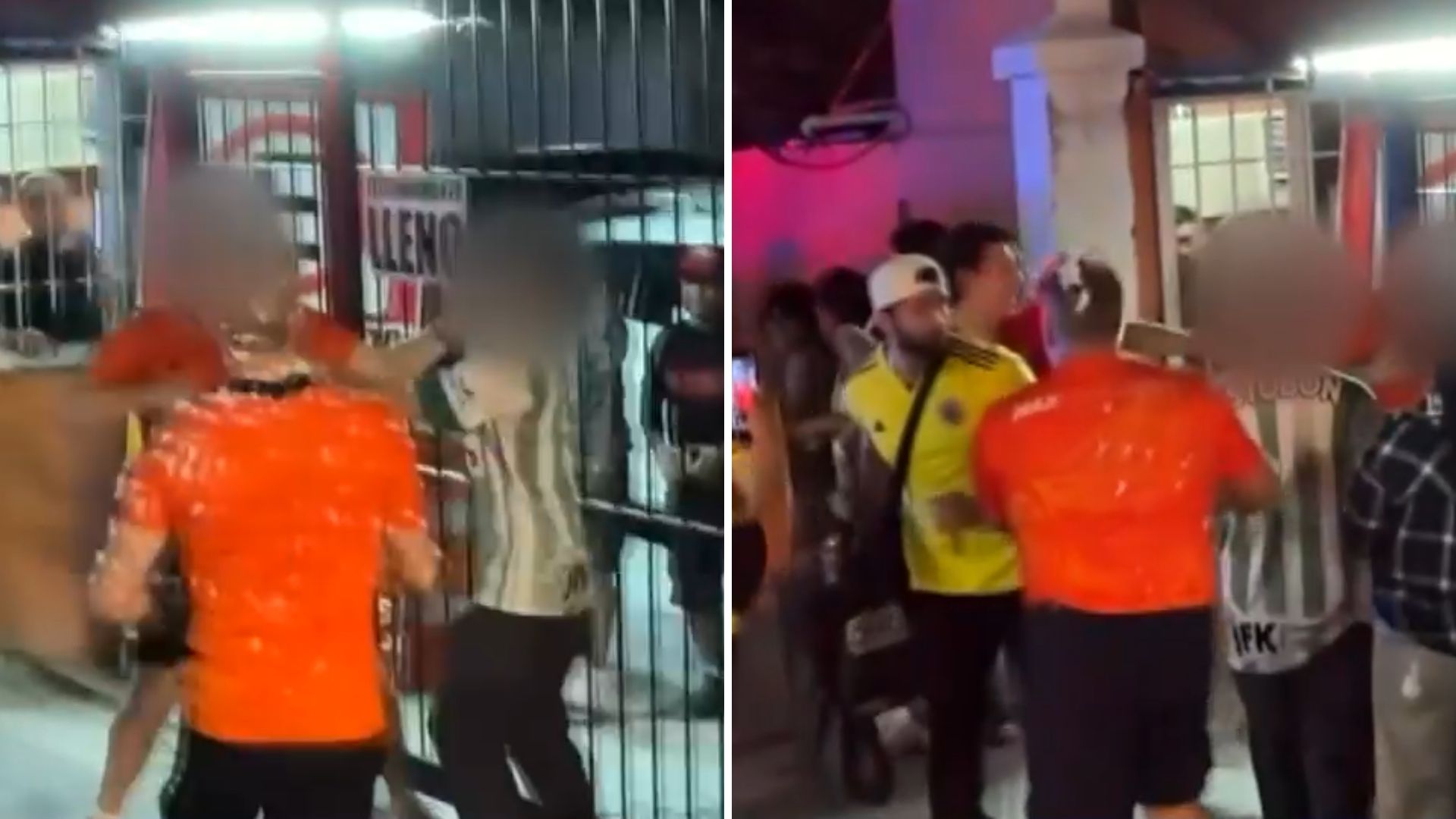 Incidente en Monterrey: Aficionados holandeses rociados con espuma por jóvenes regiomontanos. Policía controló situación.
