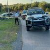 Auto dañado tras choque en Cadereyta.