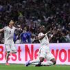 Fotografía de jugadores de la Selección Mexicana celebrando en la cancha