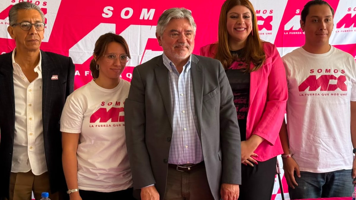 Miembros del partido político Somos México en rueda de prensa