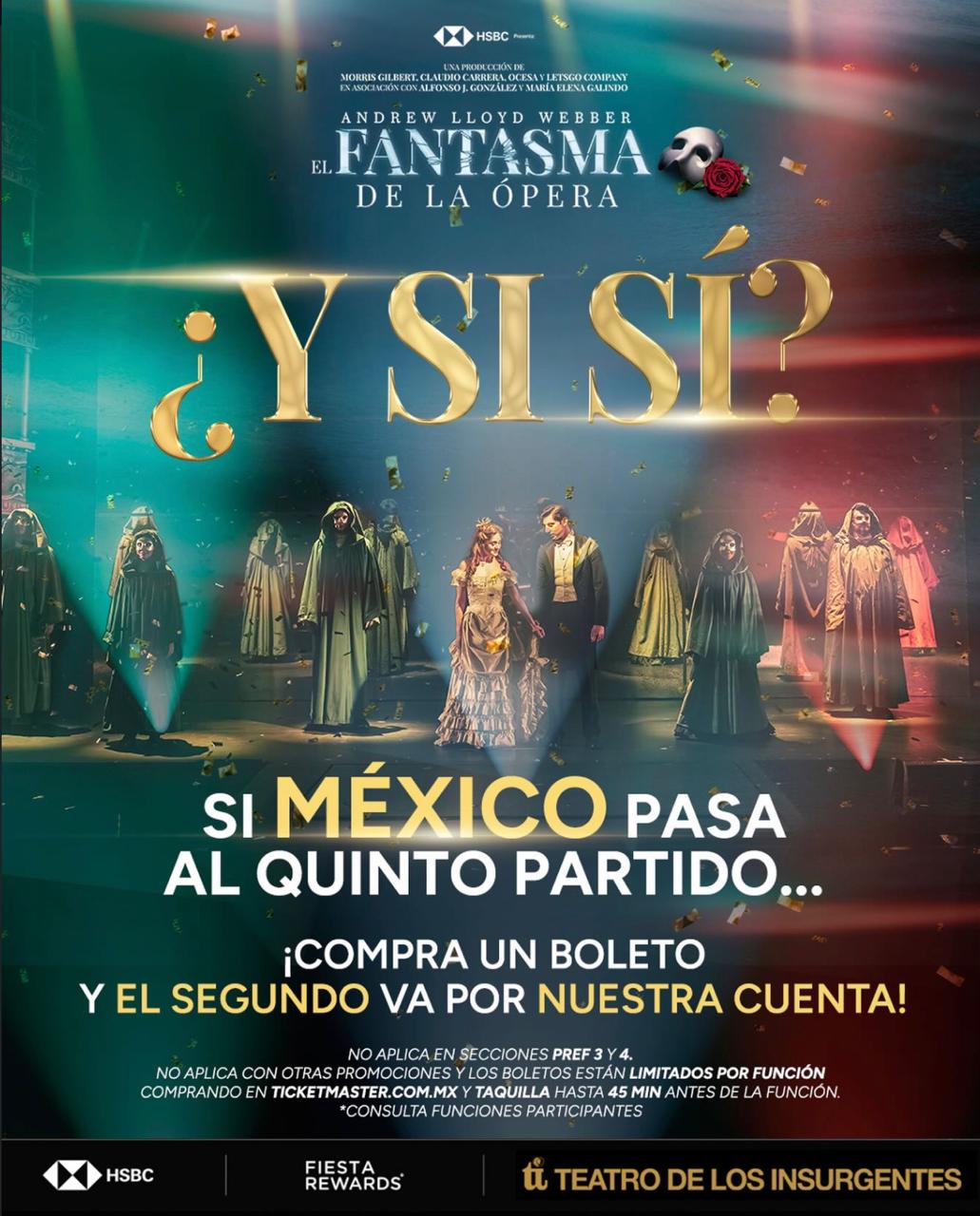 Publicación de promoción en la obra de teatro de El Fantasma de la Ópera por triunfo de México