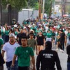 Aficionados en Fan Fest en Monterrey.