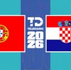 Plantilla de Telediario del partido Portugal vs Croacia. Se muestran las banderas de ambas naciones.