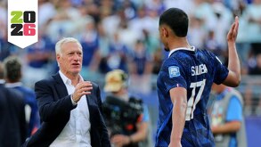 Didier Deschamps festejando una victoria de Francia en el Mundial 2026.