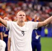 Erling Haaland festejando la clasificación de Noruega a los 8vos de Final de la Copa del Mundo 2026.