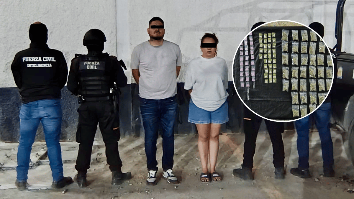 Una pareja fue detenida en la colonia Ex Hacienda Santa Rosa durante operativo.