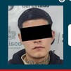 Ficha de detención de la Fiscalía de Jalisco de Adrián 'N' con una imagen del detenido con los ojos censurados por un recuadro negro