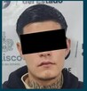 Ficha de detención de la Fiscalía de Jalisco de Adrián 'N' con una imagen del detenido con los ojos censurados por un recuadro negro