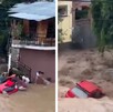 Las intensas lluvias registradas la tarde de este miércoles en el municipio de Pinal de Amoles, Querétaro, provocaron la crecida de un arroyo.