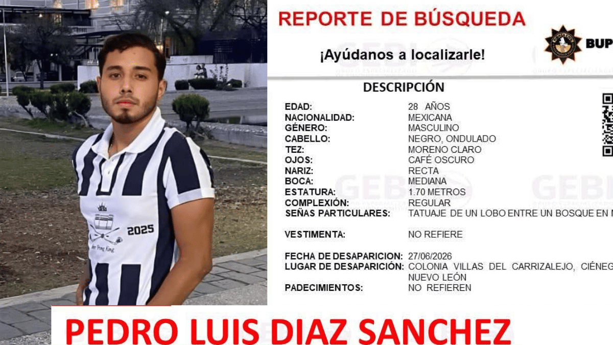 Joven desaparecido en Ciénega de Flores, es originario de Durango