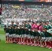 Jugadores de la Selección Mexicana previo al partido ante Ecuadro en el Mundial 2026.