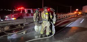 Fuga de gas por choque en la Saltillo-Torreón en Matamoros