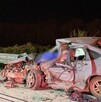 Auto chocado en Cadereyta, Nuevo León.