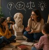 Personas aprendiendo a usar la filosofía en su vida diaria.