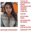 Se observa a una joven con cabello largo que está desaparecida y se ven sus características físicas.