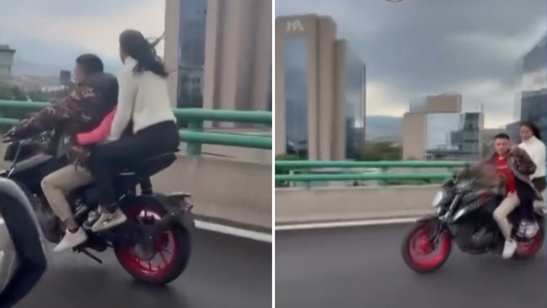 Un video viral captó a un motociclista circulando de manera ilegal con dos menores de edad y sin cascos en el Segundo Piso del Periférico de la CdMx.